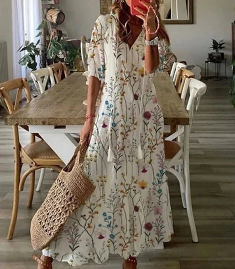 Apria | Flowing Bohemian Maxi Dress