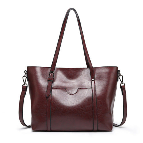 Women's Tote Bag Black Medium Leather