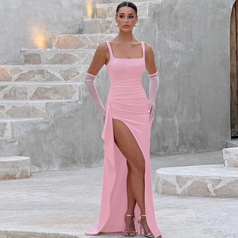 MARILYN – Elegantní Společenské Maxišaty S Volným Zadním Dílem