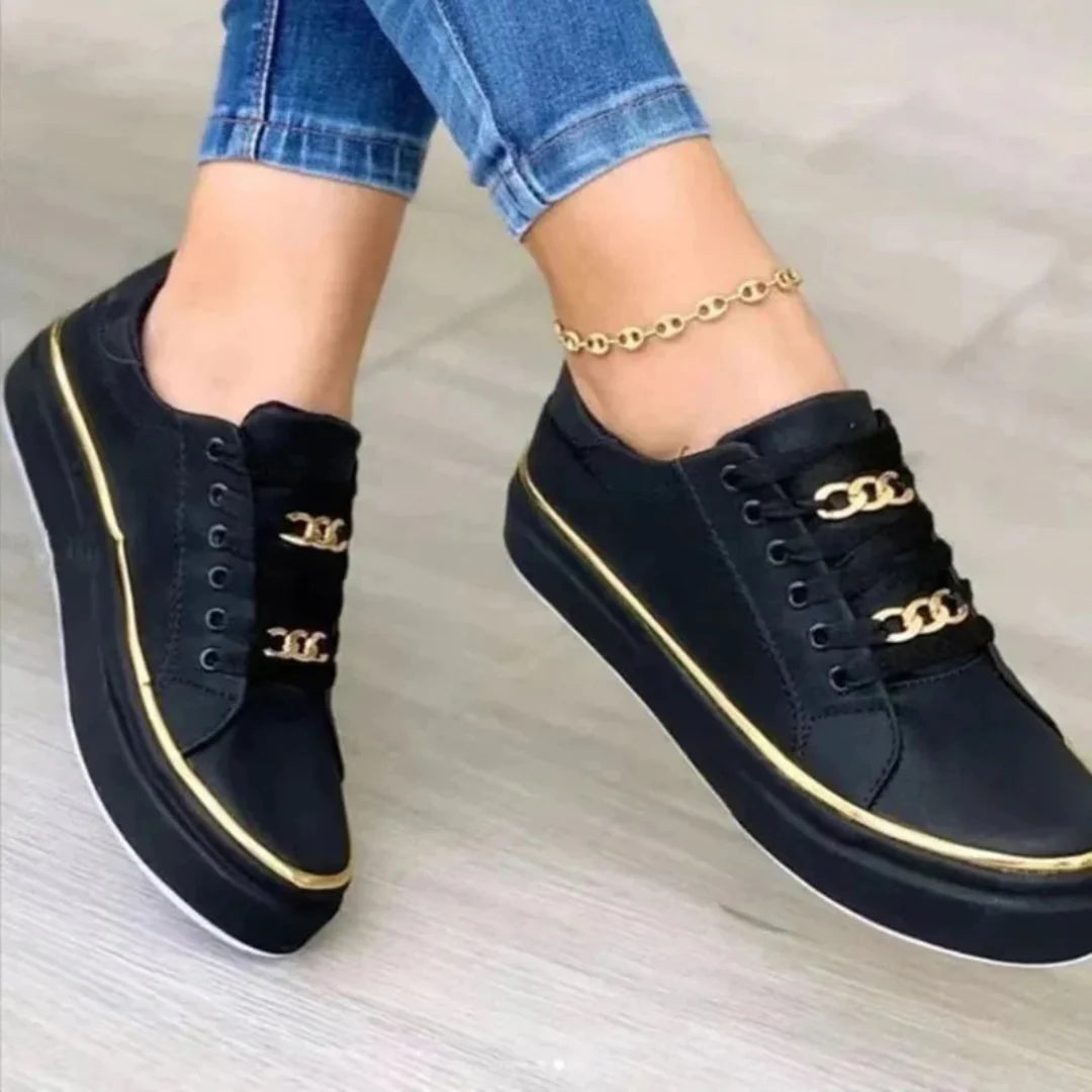 Bianca | Damen Sneaker Mit Gold Detail
