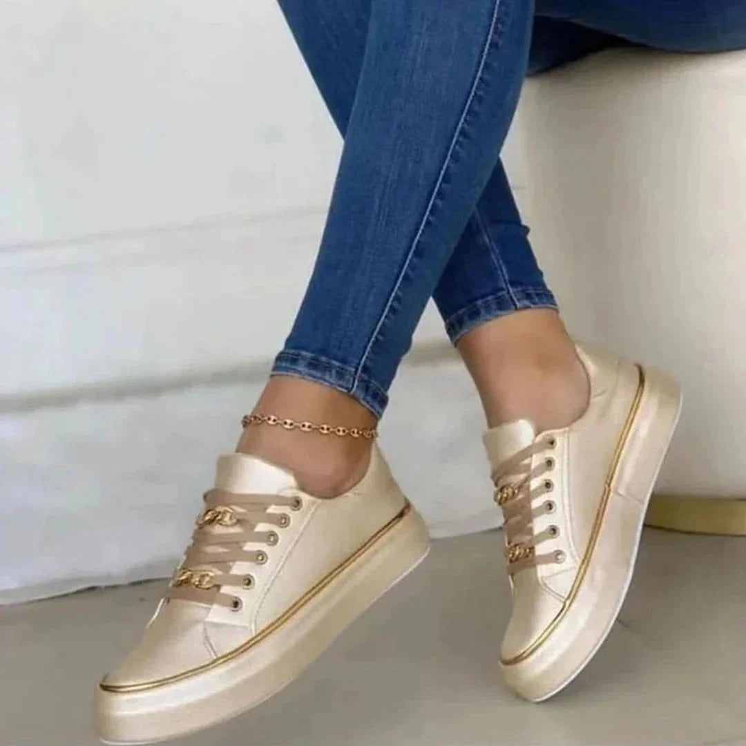 Bianca | Damen Sneaker Mit Gold Detail