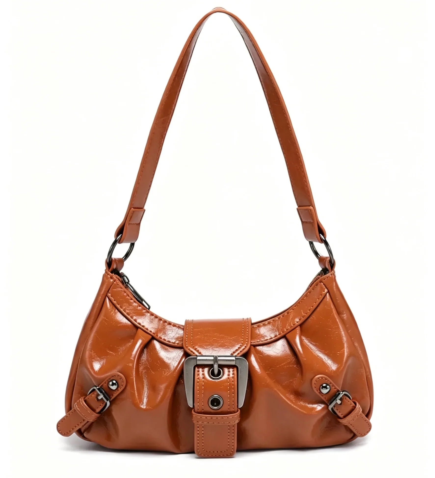 2024 Spring Hot Selling Maillard Style Retro Style Small Bag Spicy Girl Y2K Wasteland Style Vintage Leather Shoulder Armpit Bag