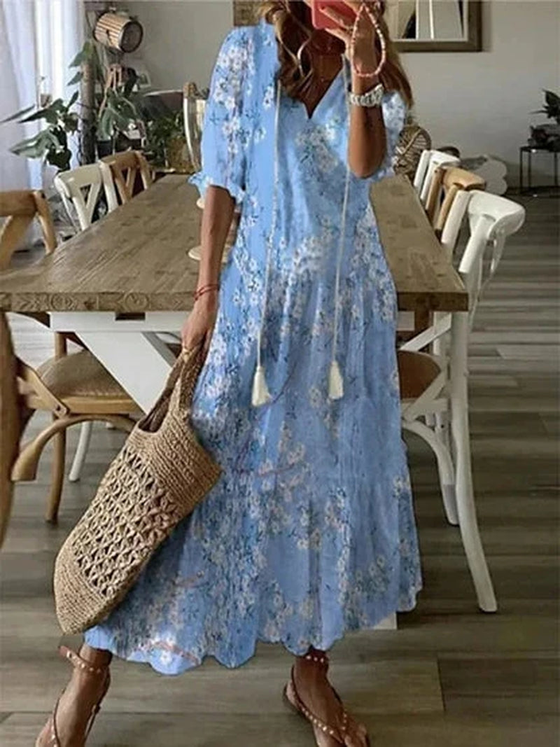 Apria | Flowing Bohemian Maxi Dress