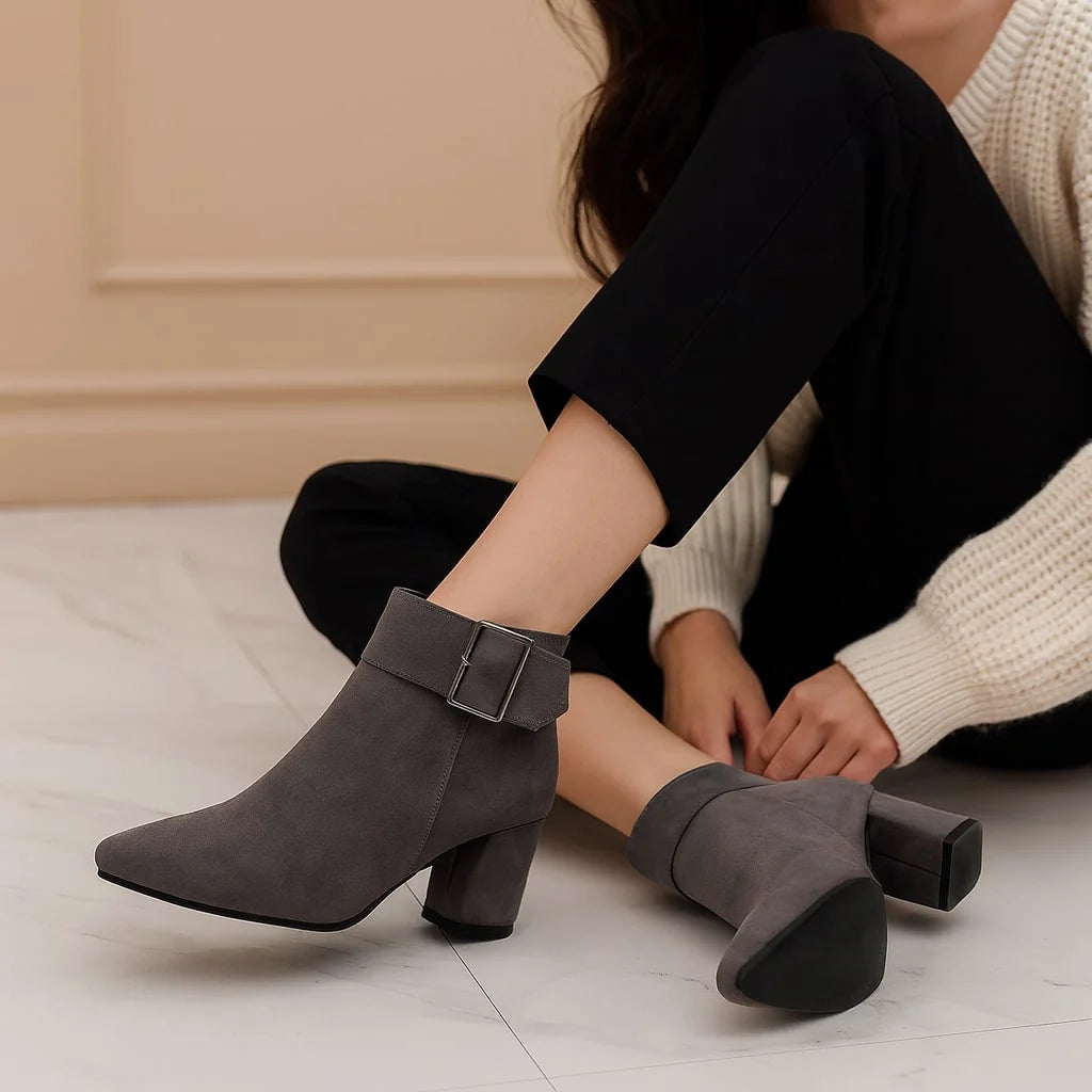 Imee Buckle Ankle Suede Boots
