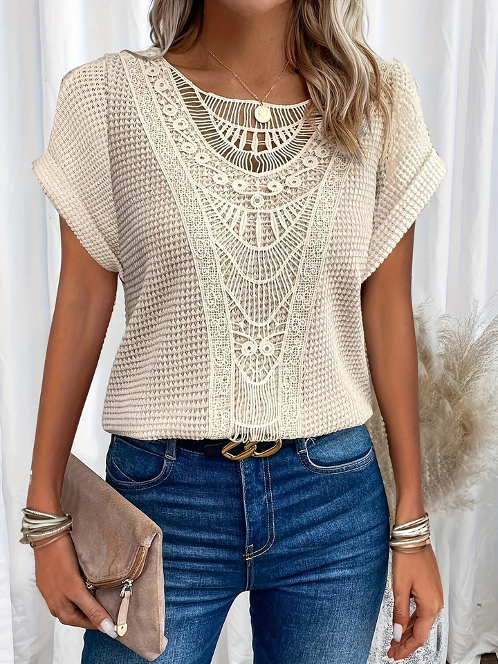 Leona™ | Elegante Top Met Ronde-Hals