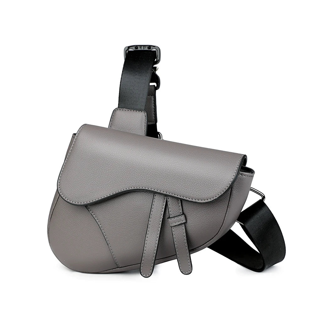 Women's Eco Leather Saddle Crossbody Bag – Adjustable Strap