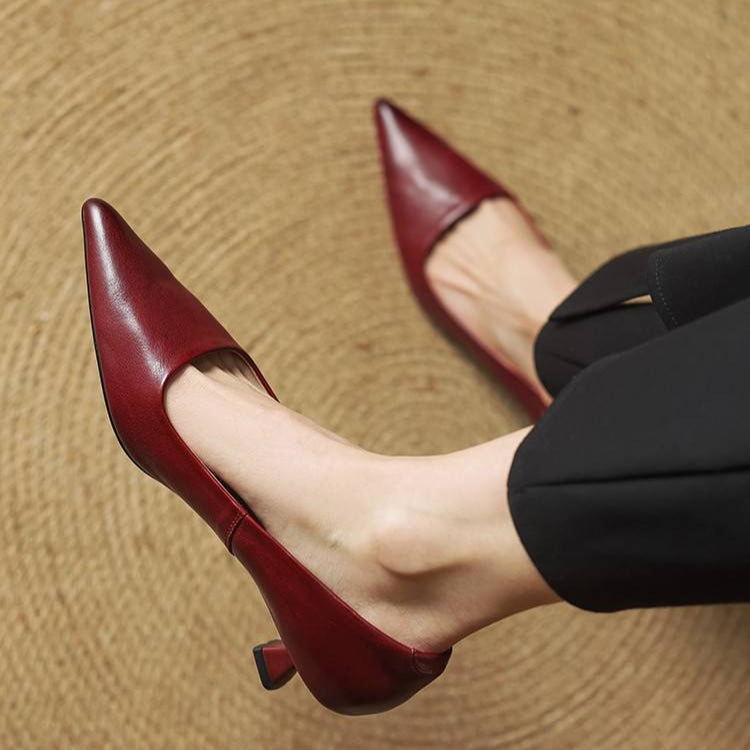 Women's Genuine Leather Pointed Heels – Stiletto