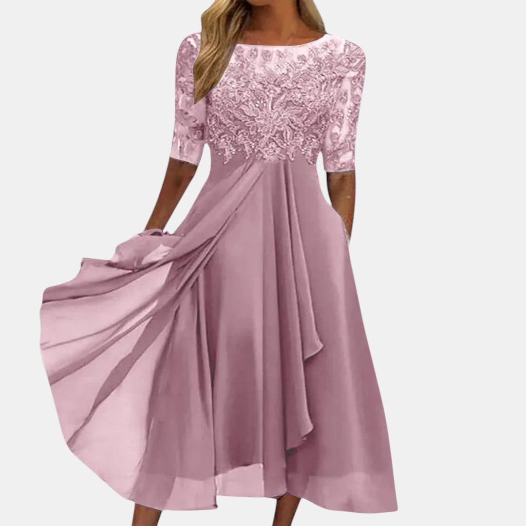 Women's Elegant Flowy Midi Dress