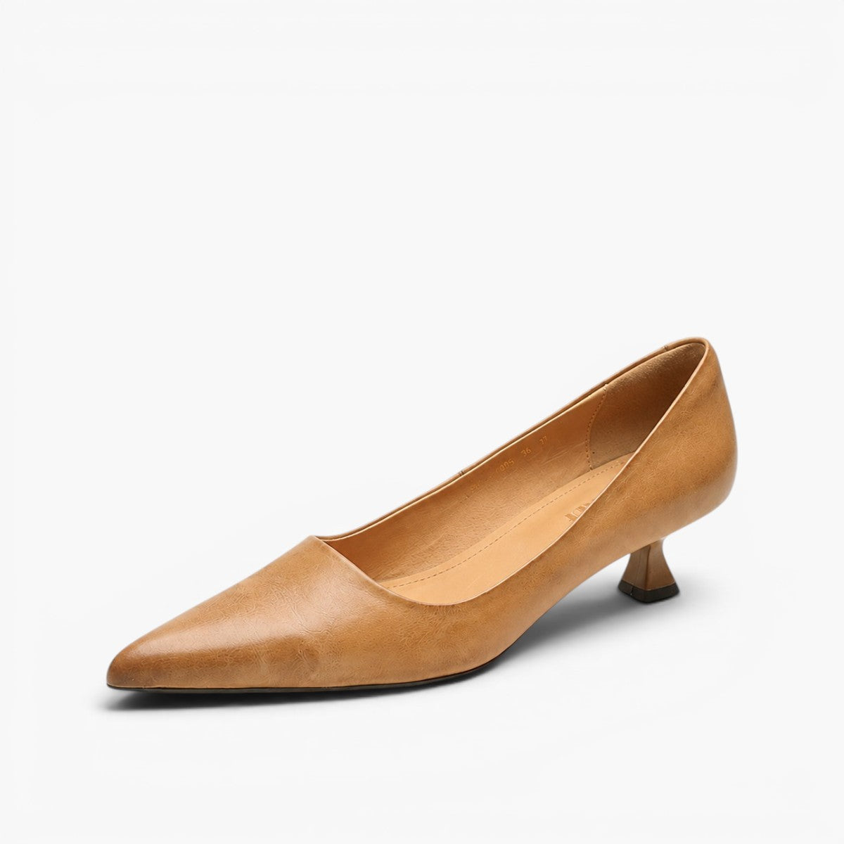 Women's Leather Kitten Heels – Serane Pointed Toe