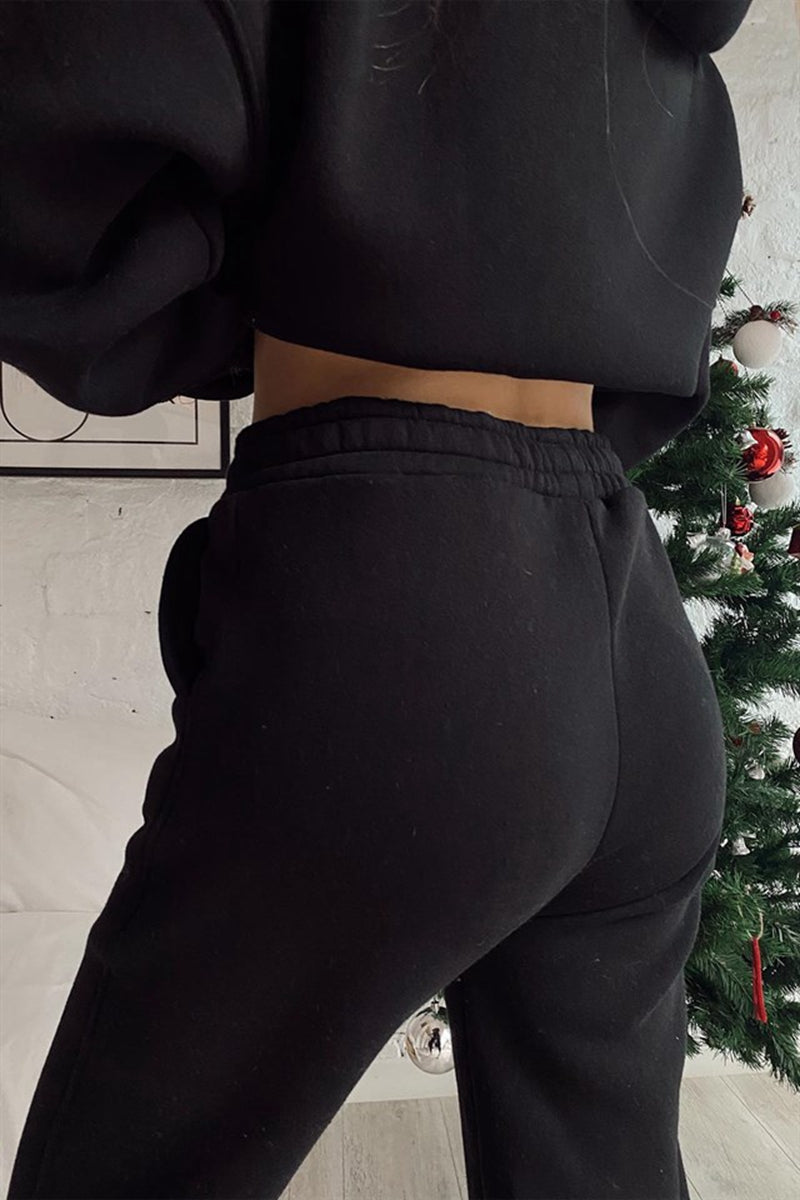 Women's Hoodie Set Gray Sweat Suits - Matching Hoodie and Sweatpants Set