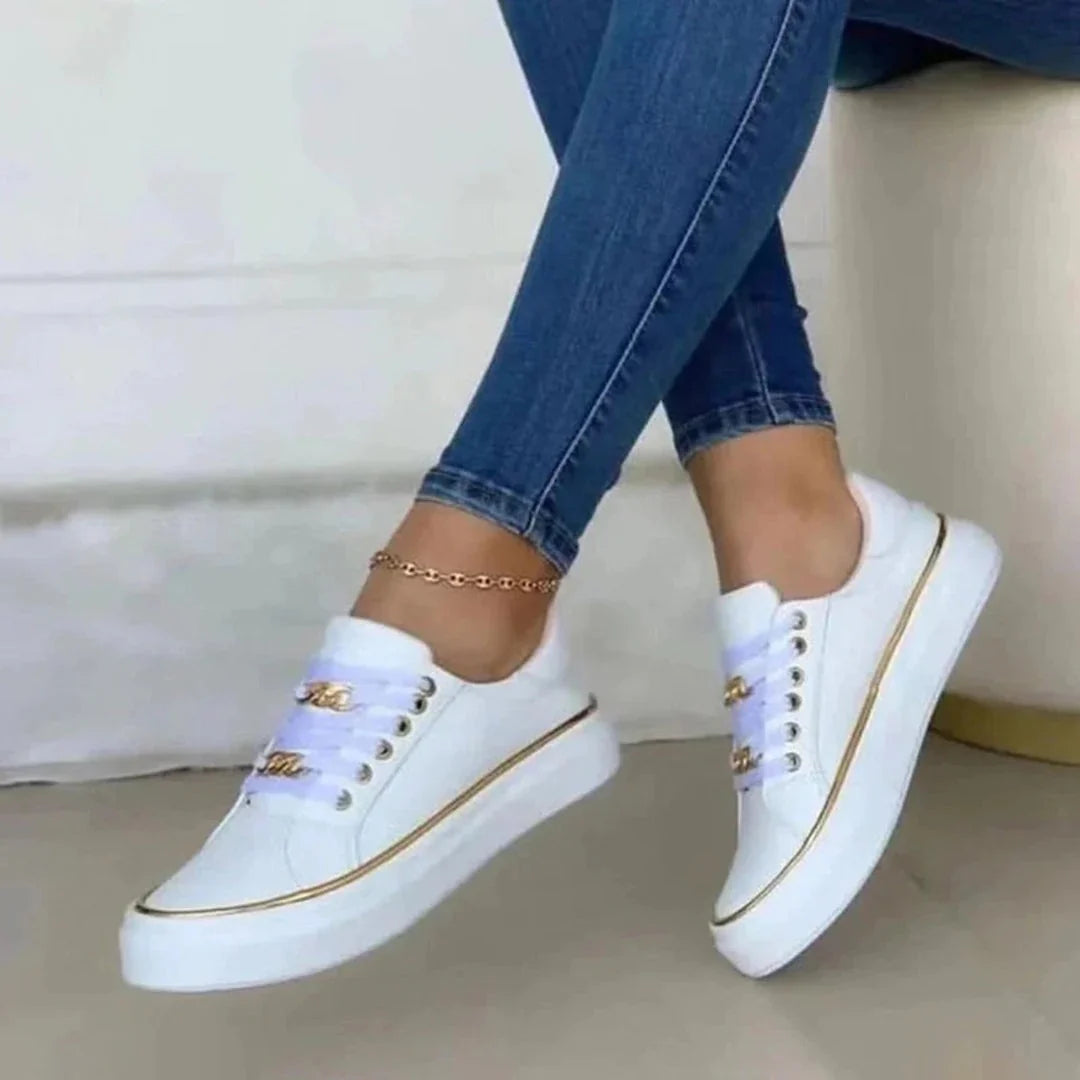 Bianca | Damen Sneaker Mit Gold Detail