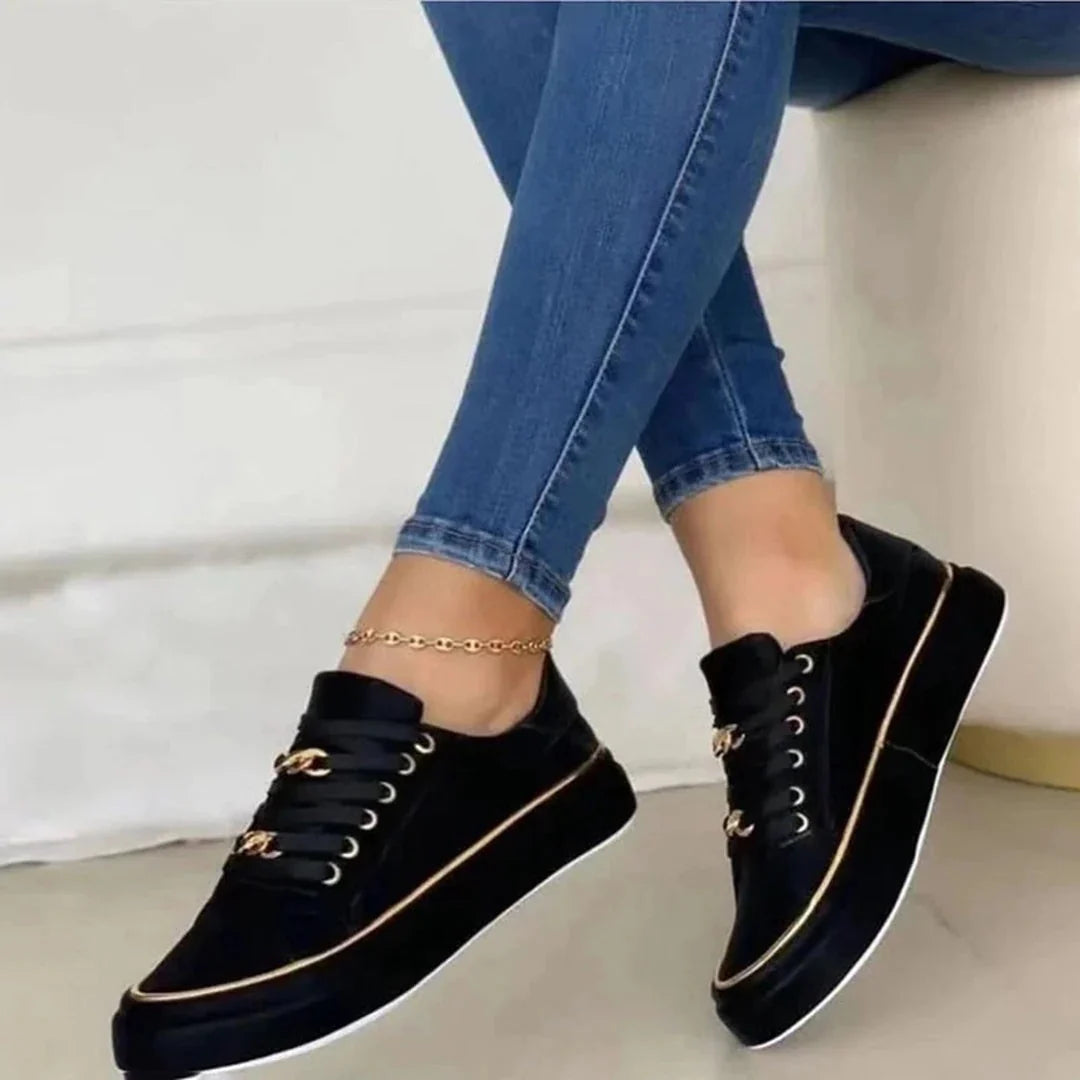 Bianca | Damen Sneaker Mit Gold Detail