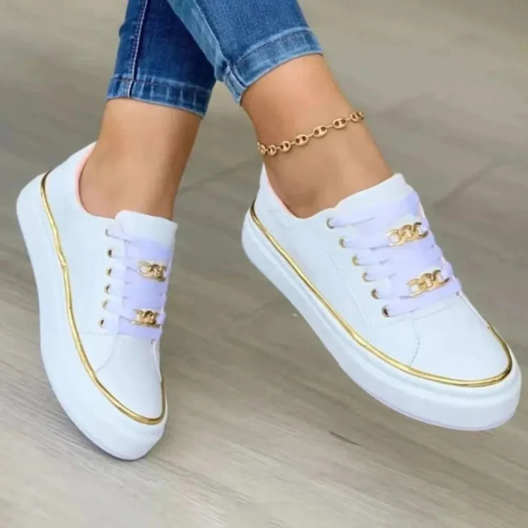 Bianca | Damen Sneaker Mit Gold Detail