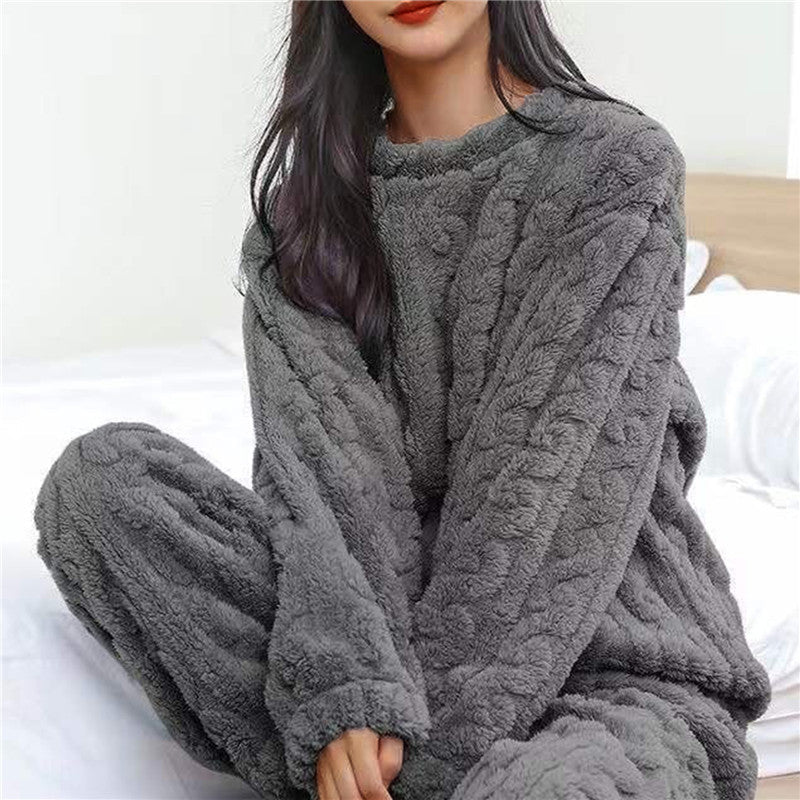 Lunara Women’S Fleece Pyjama Set – Ultra Soft Warm Two-Piece Loungewear for Home & Sleep