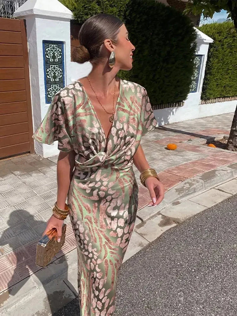 Women'S Printed Fit & Flare Midi Dress